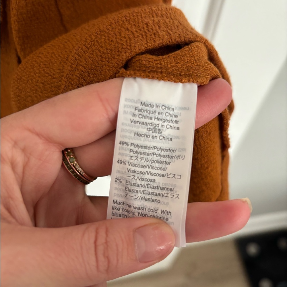 Madewell Rust Wrap Tie Mini Dress - Size M - NWOT - Picture 6 of 7